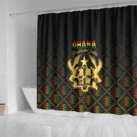 Ghana Kente Pattern Shower Curtain The Heart of Gold of Africa - Wonder Print Shop