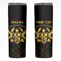 Personalized Ghana Kente Pattern Skinny Tumbler The Heart of Gold of Africa - Wonder Print Shop