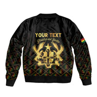 Personalized Ghana Kente Pattern Sleeve Zip Bomber Jacket The Heart of Gold of Africa - Wonder Print Shop