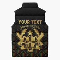 Personalized Ghana Kente Pattern Sleeveless Puffer Jacket The Heart of Gold of Africa - Wonder Print Shop