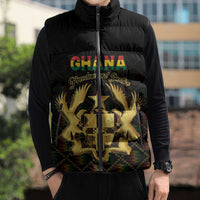 Personalized Ghana Kente Pattern Sleeveless Puffer Jacket The Heart of Gold of Africa - Wonder Print Shop