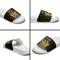 Ghana Kente Pattern Slide Sandals The Heart of Gold of Africa - Wonder Print Shop