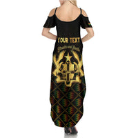Personalized Ghana Kente Pattern Summer Maxi Dress The Heart of Gold of Africa - Wonder Print Shop