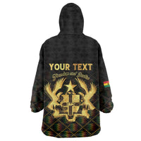 Personalized Ghana Kente Pattern Wearable Blanket Hoodie The Heart of Gold of Africa - Wonder Print Shop