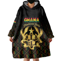 Personalized Ghana Kente Pattern Wearable Blanket Hoodie The Heart of Gold of Africa - Wonder Print Shop