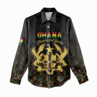 Personalized Ghana Kente Pattern Women Casual Shirt The Heart of Gold of Africa - Wonder Print Shop