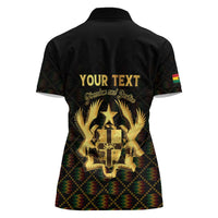 Personalized Ghana Kente Pattern Women Polo Shirt The Heart of Gold of Africa - Wonder Print Shop