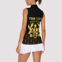 Personalized Ghana Kente Pattern Women Sleeveless Polo Shirt The Heart of Gold of Africa - Wonder Print Shop