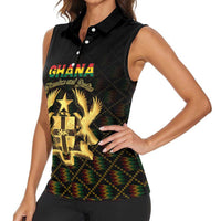 Personalized Ghana Kente Pattern Women Sleeveless Polo Shirt The Heart of Gold of Africa - Wonder Print Shop
