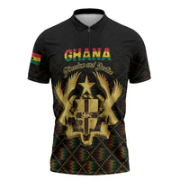 Personalized Ghana Kente Pattern Zipper Polo Shirt The Heart of Gold of Africa - Wonder Print Shop