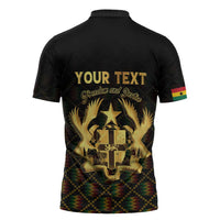 Personalized Ghana Kente Pattern Zipper Polo Shirt The Heart of Gold of Africa - Wonder Print Shop