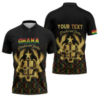 Personalized Ghana Kente Pattern Zipper Polo Shirt The Heart of Gold of Africa - Wonder Print Shop