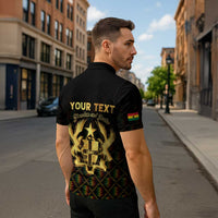 Personalized Ghana Kente Pattern Zipper Polo Shirt The Heart of Gold of Africa - Wonder Print Shop