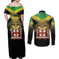 Personalized Pray For Jamaica Couples Matching Off Shoulder Maxi Dress and Long Sleeve Button Shirt Jamaica Strong - Wonder Print Shop
