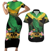 Personalized Pray For Jamaica Couples Matching Short Sleeve Bodycon Dress and Hawaiian Shirt Jamaica Strong - Wonder Print Shop