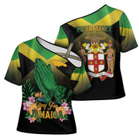 Personalized Pray For Jamaica Cross Shoulder Shirt Jamaica Strong - Wonder Print Shop
