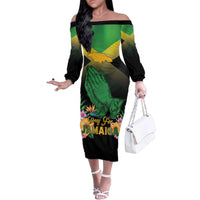 Personalized Pray For Jamaica Family Matching Off The Shoulder Long Sleeve Dress and Hawaiian Shirt Jamaica Strong - Wonder Print Shop