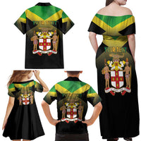 Personalized Pray For Jamaica Family Matching Off Shoulder Maxi Dress and Hawaiian Shirt Jamaica Strong - Wonder Print Shop