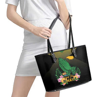 Pray For Jamaica Leather Tote Bag Jamaica Strong - Wonder Print Shop