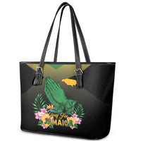 Pray For Jamaica Leather Tote Bag Jamaica Strong - Wonder Print Shop