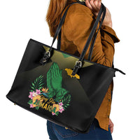 Pray For Jamaica Leather Tote Bag Jamaica Strong - Wonder Print Shop