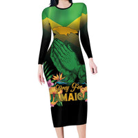 Personalized Pray For Jamaica Long Sleeve Bodycon Dress Jamaica Strong - Wonder Print Shop