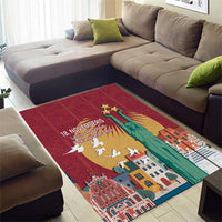 Latvia Independence Day Area Rug Latvija with Freedom Monument