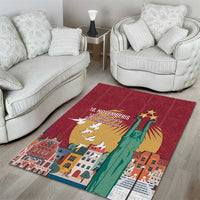 Latvia Independence Day Area Rug Latvija with Freedom Monument