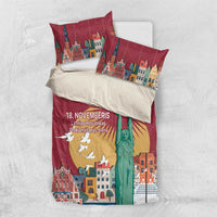 Latvia Independence Day Bedding Set Latvija with Freedom Monument