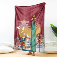Latvia Independence Day Blanket Latvija with Freedom Monument