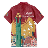 Latvia Independence Day Family Matching Mermaid Dress and Hawaiian Shirt Latvija with Freedom Monument