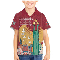 Latvia Independence Day Family Matching Mermaid Dress and Hawaiian Shirt Latvija with Freedom Monument