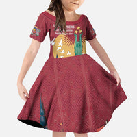 Latvia Independence Day Family Matching Short Sleeve Bodycon Dress and Hawaiian Shirt Latvija with Freedom Monument