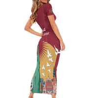 Latvia Independence Day Family Matching Short Sleeve Bodycon Dress and Hawaiian Shirt Latvija with Freedom Monument