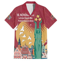 Latvia Independence Day Family Matching Tank Maxi Dress and Hawaiian Shirt Latvija with Freedom Monument