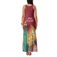 Latvia Independence Day Family Matching Tank Maxi Dress and Hawaiian Shirt Latvija with Freedom Monument