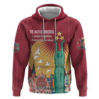 Latvia Independence Day Hoodie Latvija with Freedom Monument