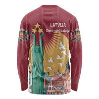 Latvia Independence Day Long Sleeve Shirt Latvija with Freedom Monument