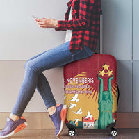 Latvia Independence Day Luggage Cover Latvija with Freedom Monument