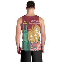 Latvia Independence Day Men Tank Top Latvija with Freedom Monument