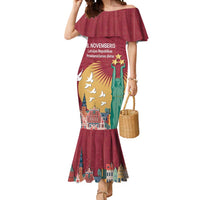 Latvia Independence Day Mermaid Dress Latvija with Freedom Monument