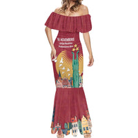 Latvia Independence Day Mermaid Dress Latvija with Freedom Monument
