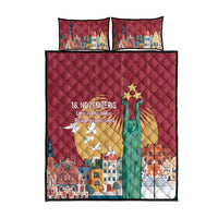 Latvia Independence Day Quilt Bed Set Latvija with Freedom Monument