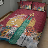 Latvia Independence Day Quilt Bed Set Latvija with Freedom Monument