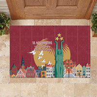 Latvia Independence Day Rubber Doormat Latvija with Freedom Monument