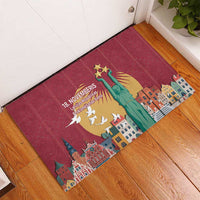 Latvia Independence Day Rubber Doormat Latvija with Freedom Monument