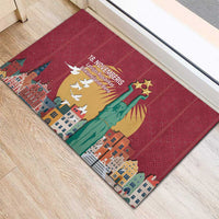Latvia Independence Day Rubber Doormat Latvija with Freedom Monument