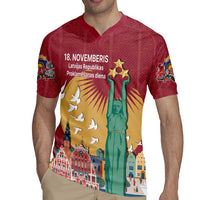 Latvia Independence Day Rugby Jersey Latvija with Freedom Monument