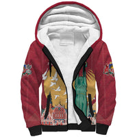 Latvia Independence Day Sherpa Hoodie Latvija with Freedom Monument