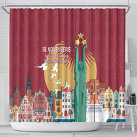 Latvia Independence Day Shower Curtain Latvija with Freedom Monument
